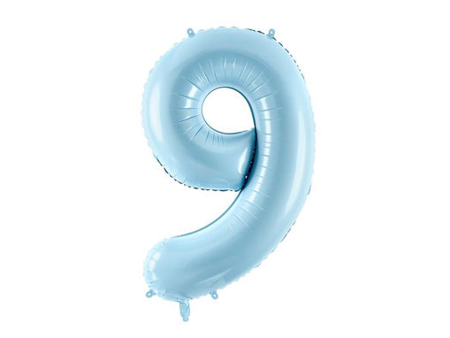 Picture of FOIL BALLOON NUMBER 9 PASTEL BLUE 34 INCH